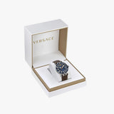 Versace Greca Sport Analog Blue Dial Brown Leather Strap Watch For Men - VEZ300121 Authentic Buy Shop Now