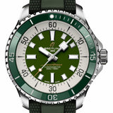 Breitling Superocean Automatic 44 Green Dial Green Rubber Strap Watch for Men - A17376A31L1S1 Authentic Buy Shop Now