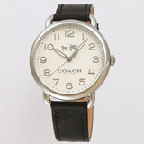 Coach Delancey White Dial Black Leather Strap Watch for Women - 14502714 Authentic Buy Shop Now