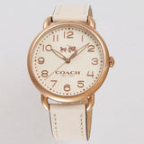 Coach Delancey White Dial White Leather Strap Watch for Women - 14502716 Authentic Buy Shop Now