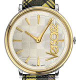 Versace V-Circle The Clans Edition Silver Dial Multicolor Leather Strap Watch for Women - VE8100118 Authentic Buy Shop Now