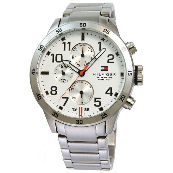 Tommy Hilfiger Trent Multifunction White Dial Silver Steel Strap Watch for Men - 1791140 Authentic Buy Shop Now