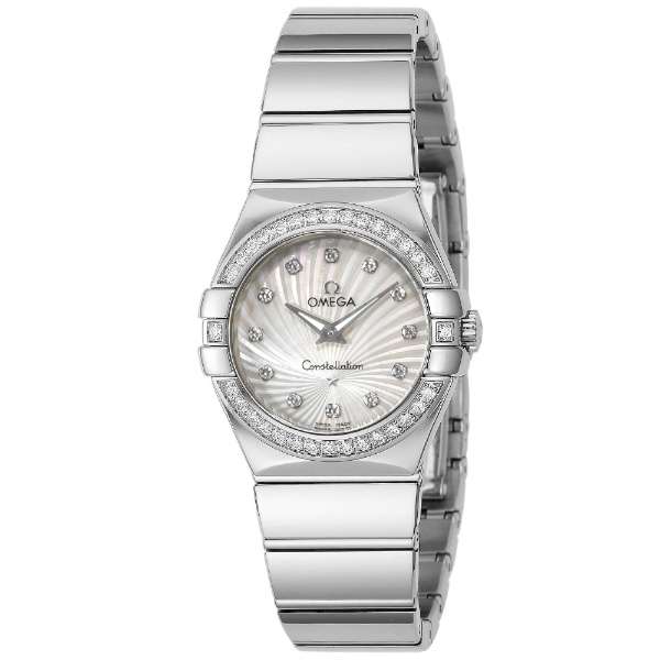 Omega Constellation Quartz Diamonds Silver Dial Silver Steel Strap Watch for Women - 123.15.27.60.55.004 Authentic Buy Shop Now