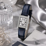 Emporio Armani Genni White Dial Blue Leather Strap Watch for Women - AR11718 Authentic Buy Shop Now