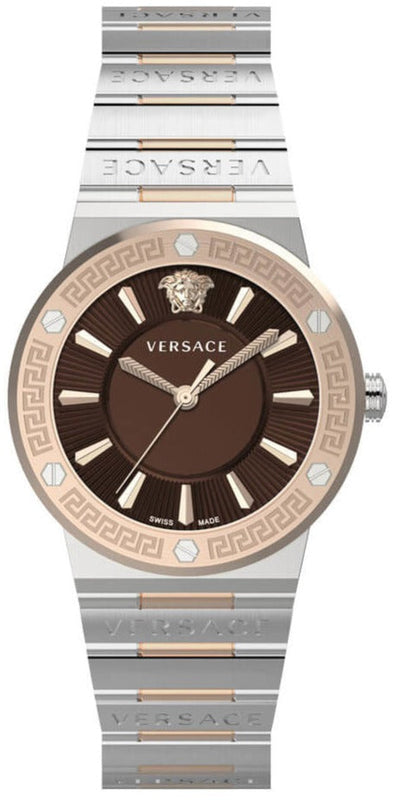 Versace Grace Quartz Brown Dial Two Tone Steel Strap Watch For Women - VEVH01220 Authentic Buy Shop Now