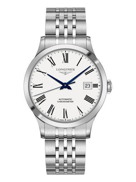 Longines Record Automatic Stainless Steel 40mm Watch for Men - L2.821.4.11.6 Authentic Buy Shop Now