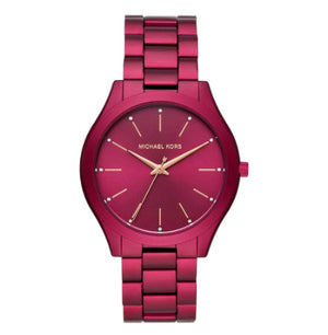 Michael Kors Slim Runway Red Dial Red Steel Strap Watch For Women - MK4505 Authentic Buy Shop Now