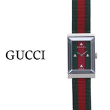 Gucci G-Frame Mother of Pearl Dial Two Tone Nylon Strap Watch For Women - YA147404 Authentic Buy Shop Now