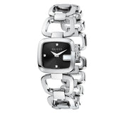 Gucci G Diamonds Black Dial Silver Steel Strap Watch For Women - YA125509 Authentic Buy Shop Now