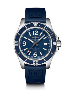 Breitling Superocean 44mm Automatic Blue Dial Blue Rubber Strap Watch for Men - A17367D81C1S2 Authentic Buy Shop Now