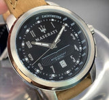 Maserati Successo Black Dial Beige Leather Strap Watch For Men - R8851121004 Authentic Buy Shop Now