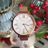 Fossil Jacqueline Mother of Pearl White Dial Gold Mesh Strap Watch for Women - ES4352 Authentic Buy Shop Now