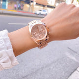 Michael Kors Brecken Chronograph Quartz Rose Gold Dial Rose Gold Steel Strap Watch For Women - MK6367 Authentic Buy Shop Now