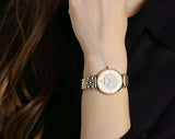 Emporio Armani Gianni T Bar Analog White Dial Two Tone Steel Strap Watch For Women - AR2076 Authentic Buy Shop Now