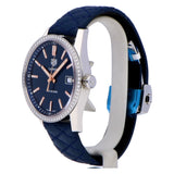 Tag Heuer Carrera Quartz Diamonds Blue Dial Blue Leather Strap Watch for Women - WAR1114.FC6391 Authentic Buy Shop Now