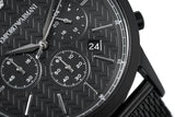 Emporio Armani Renato Chronograph Black Dial Black Mesh Bracelet Watch For Men - AR2498 Authentic Buy Shop Now