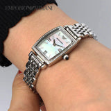 Emporio Armani Gianni T-Bar Quartz White Dial Silver Steel Strap Watch For Women - AR11405 Authentic Buy Shop Now