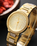 Michael Kors Gabbi Crystals Gold Dial Gold Steel Strap Watch For Women - MK3985 Authentic Buy Shop Now