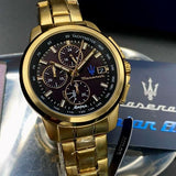 Maserati Successo Black Dial Gold Stainless Steel Watch For Men - R8873645002 Authentic Buy Shop Now