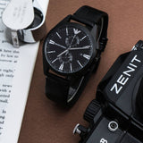 Emporio Armani Claudio Chronograph Black Dial Black Leather Strap Watch For Men - AR11483 Authentic Buy Shop Now