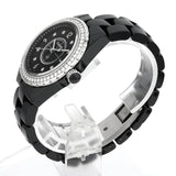 Chanel J12 Diamonds Ceramic Black Dial Black Steel Strap Watch for Women - J12 H3108 Authentic Buy Shop Now