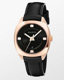 Gucci GG2570 Quartz Black Dial Black Leather Strap Watch For Women - YA142509 Authentic Buy Shop Now