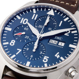 IWC Pilot’s Watch Chronograph Edition “Le Petit Prince” Blue Dial Brown Leather Strap Watch for Men - IW377714 Authentic Buy Shop Now