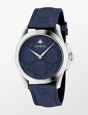 Gucci G Timeless Quartz Blue Dial Blue Leather Strap Watch For Men - YA1264032 Authentic Buy Shop Now
