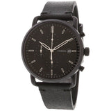 Fossil Commuter Black Dial Black Leather Strap Watch for for Men - FS5504 Authentic Buy Shop Now