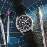 IWC Pilot's Watch Chronograph Black Dial Black Leather Strap Watch for Men - IW377709 Authentic Buy Shop Now