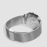 Calvin Klein Minimal White Dial Silver Mesh Bracelet Watch for Men - K3M2112Y Authentic Buy Shop Now
