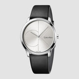 Calvin Klein Minimal Silver Dial Black Leather Strap Watch for Men - K3M211CY Authentic Buy Shop Now