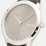 Calvin Klein Minimal Grey Dial Black Leather Strap Watch for Men - K3M221C3 Authentic Buy Shop Now