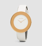 Calvin Klein Chic White Dial White Leather Strap Watch for Women - K7N236K2 Authentic Buy Shop Now