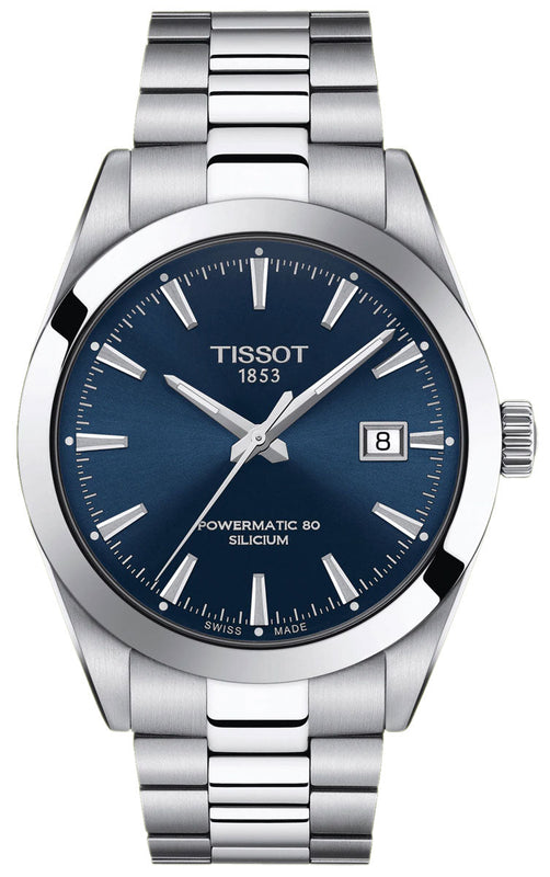 Tissot Gentlemen Powermatic 80 Silicium Blue Dial Silver Steel Strap Watch For Men - T127.407.11.041.00 Authentic Buy Shop Now