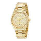 Gucci G Timeless Gold Dial Gold Steel Strap Watch For Women - YA126553 Authentic Buy Shop Now