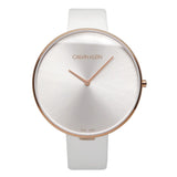 Calvin Klein Full Moon White Dial White Leather Strap Watch for Women - K8Y236L6 Authentic Buy Shop Now