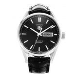 Tag Heuer Carrera Automatic Black Dial Black Leather Strap Watch for Men - WAR201A.FC6266 Authentic Buy Shop Now