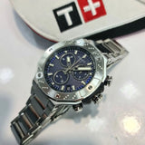 Tissot T Race Chronograph Blue Dial Silver Steel Strap Watch For Men - T141.417.11.041.00 Authentic Buy Shop Now