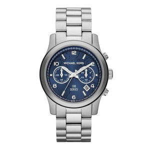 Michael Kors Hunger Stop 100 Series Navy Blue Dial Silver Steel Strap Watch for Women - MK5814 Authentic Buy Shop Now