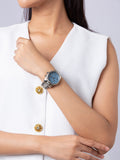 Michael Kors Lexington Chronograph Blue Dial Silver Steel Strap Watch For Women - MK7215 Authentic Buy Shop Now