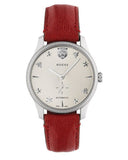 Gucci G Timeless Automatic Silver Dial Red Leather Strap Watch For Men - YA126346 Authentic Buy Shop Now