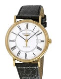 Longines Presence 25.5mm Automatic White Dial Black Leather Strap Watch for Women - L4.921.2.11.2 Authentic Buy Shop Now