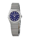 Omega Constellation Manhattan Quartz Diamonds Blue Dial Silver Steel Strap Watch for Women - 131.15.25.60.53.001 Authentic Buy Shop Now