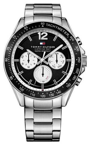 Tommy Hilfiger Luke Quartz Black Dial Silver Steel Strap Watch for Men - 1791120 Authentic Buy Shop Now