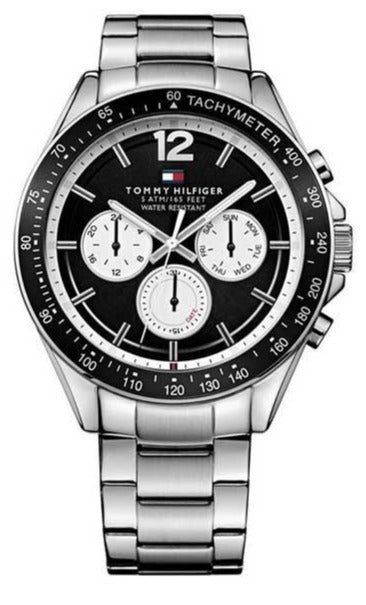 Tommy Hilfiger Luke Quartz Black Dial Silver Steel Strap Watch for Men - 1791120 Authentic Buy Shop Now
