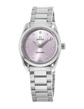 Omega Seamaster Aqua Terra Quartz Purple Dial Silver Steel Strap Watch for Women - 220.10.28.60.60.001 Authentic Buy Shop Now