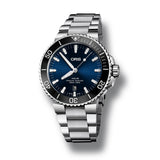 Oris Aquis Date Blue Dial Silver Steel Strap Watch for Men - 0173377304135-0782405PEB Authentic Buy Shop Now