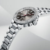 Oris Aquis Date Relief Grey Dial Silver Steel Strap Watch for Men - 0173377304153-0782405PEB Authentic Buy Shop Now