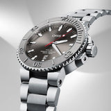 Oris Aquis Date Relief Grey Dial Silver Steel Strap Watch for Men - 0173377304153-0782405PEB Authentic Buy Shop Now